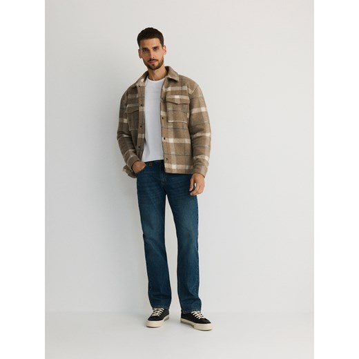 Reserved - Jeansy straight z efektem sprania - indigo jeans Reserved 34 Reserved