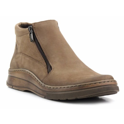 Botki damskie na dwa suwaki - HELIOS Komfort 595, beżowe Helios Komfort 40 ulubioneobuwie