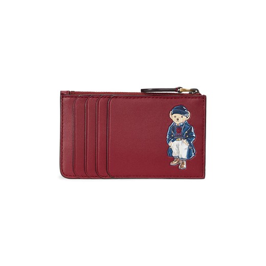 Polo Ralph Lauren portfel skórzany damski kolor czerwony 427952663 ze sklepu ANSWEAR.com w kategorii Portfele damskie - zdjęcie 175648619