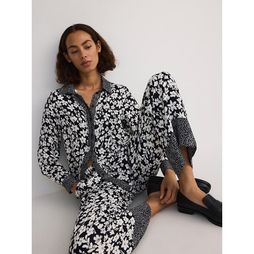 Reserved - Wzorzyste spodnie z wiskozy - wielobarwny Reserved M Reserved