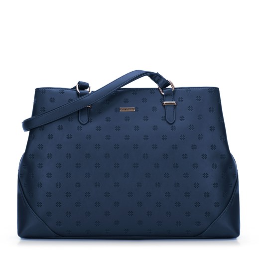 Damska shopperka z kieszenią na laptopa granatowa ze sklepu WITTCHEN w kategorii Torby Shopper bag - zdjęcie 175649929