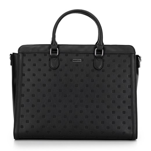 Damski kuferek z etui na laptopa 15,6'' czarno - srebrny ze sklepu WITTCHEN w kategorii Kuferki - zdjęcie 175650038