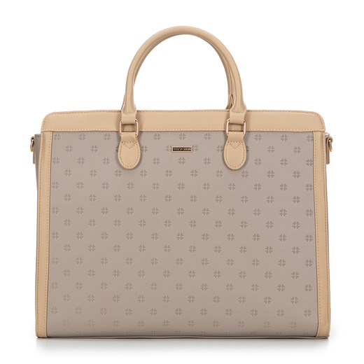 Damski kuferek z etui na laptopa 15,6'' beżowy ze sklepu WITTCHEN w kategorii Kuferki - zdjęcie 175650039