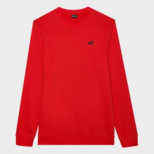 Męska bluza dresowa nierozpinana bez kaptura 4F 4FWMM00TSWSM1465 - czerwona ze sklepu Sportstylestory.com w kategorii Bluzy męskie - zdjęcie 175652406