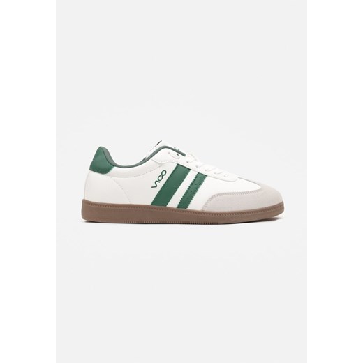 Biało-Zielone Buty Sportowe Tenisówki z Ozdobnymi Wstawkami Cesiyana ze sklepu born2be.pl w kategorii Buty sportowe męskie - zdjęcie 175665948