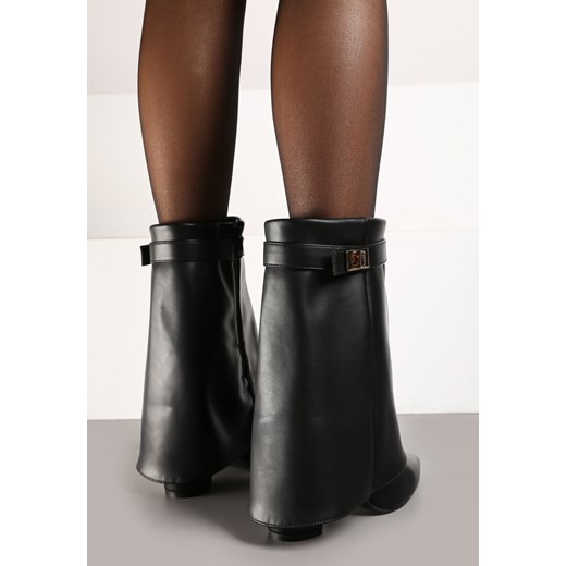 Botki Born2be eleganckie na obcasie na zamek na zimę 