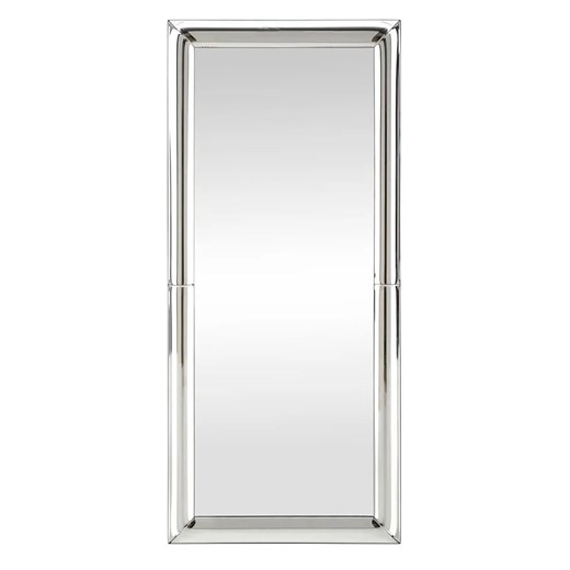 Srebrne prostokątne lustro wiszące T8-E79 ze sklepu Edinos.pl w kategorii Lustra - zdjęcie 175667889