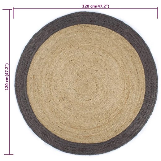 Okragły dywanik z ciemnoszarą krawędzią 120 cm - Beloho 4X Profeos One Size Edinos.pl