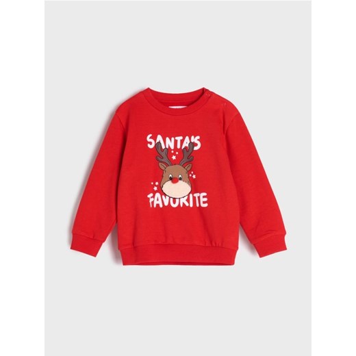 Sinsay - Bluza z motywem świątecznym - czerwony ze sklepu Sinsay w kategorii Bluzy i swetry - zdjęcie 175670326