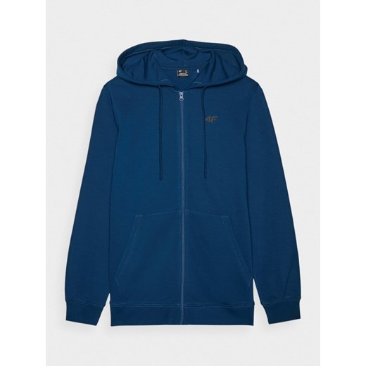 Męska bluza dresowa rozpinana z kapturem 4F 4FWMM00TSWSM1768 - niebieska ze sklepu Sportstylestory.com w kategorii Bluzy męskie - zdjęcie 175671145