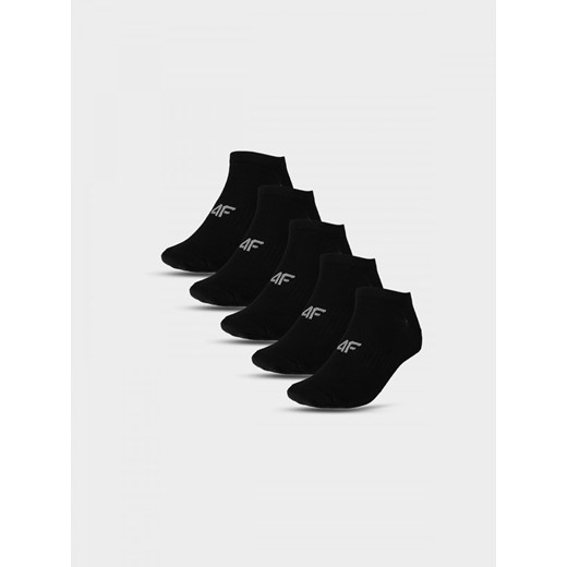 Damskie skarpetki basic (5-pack) 4F 4FWMM00USOCF281 - czarne ze sklepu Sportstylestory.com w kategorii Skarpetki damskie - zdjęcie 175671299