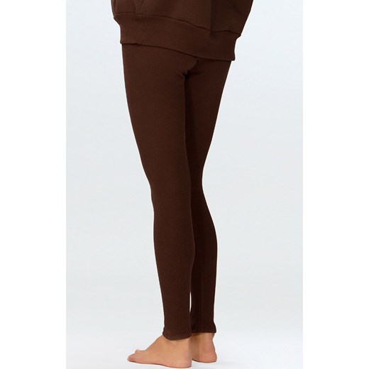 Legginsy prążkowane damskie czekoladowe Oseye, Kolor czekoladowy, Rozmiar S, DKaren ze sklepu Primodo w kategorii Spodnie damskie - zdjęcie 175672156