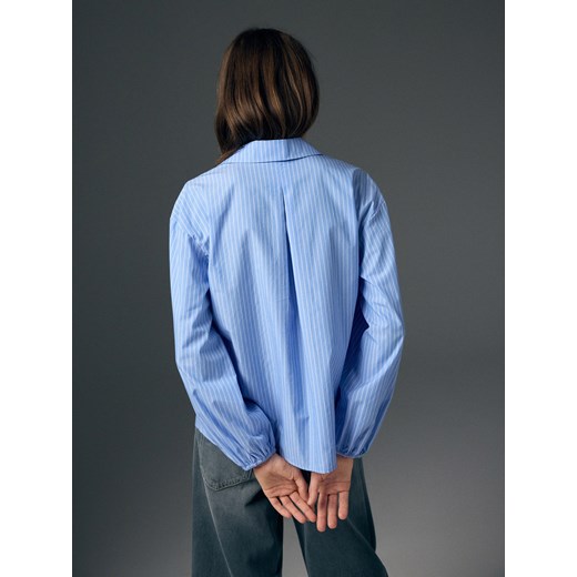 Reserved - Bawełniana koszula w paski - jasnoniebieski Reserved XS Reserved