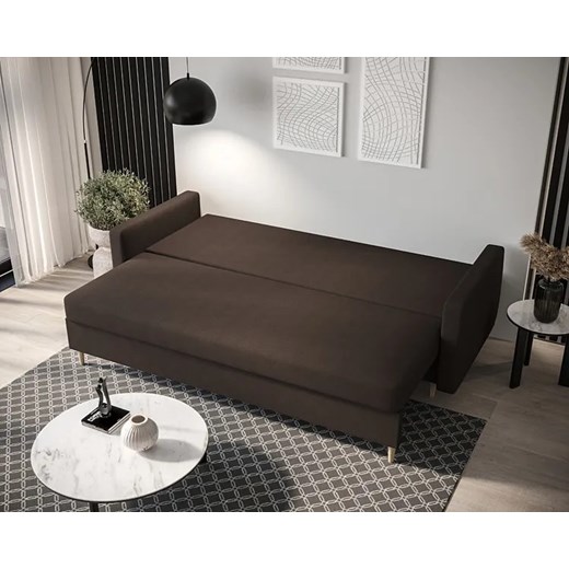 Brązowa sofa rozkładana - Petra Elior One Size okazja Edinos.pl