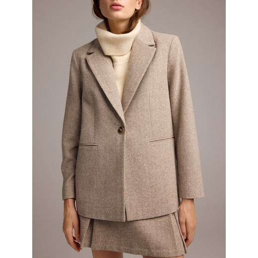 Reserved - Marynarka z wełną w jodełkę - wielobarwny Reserved L Reserved