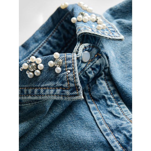 Reserved - Koszula z dekoracyjnym kołnierzem - niebieski Reserved L Reserved