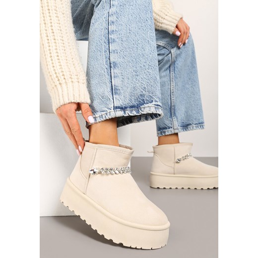 Śniegowce damskie Born2be zamszowe 