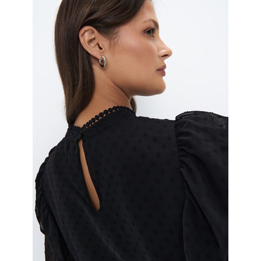 Mohito - Czarna bluzka z falbanami - czarny Mohito 32 Mohito
