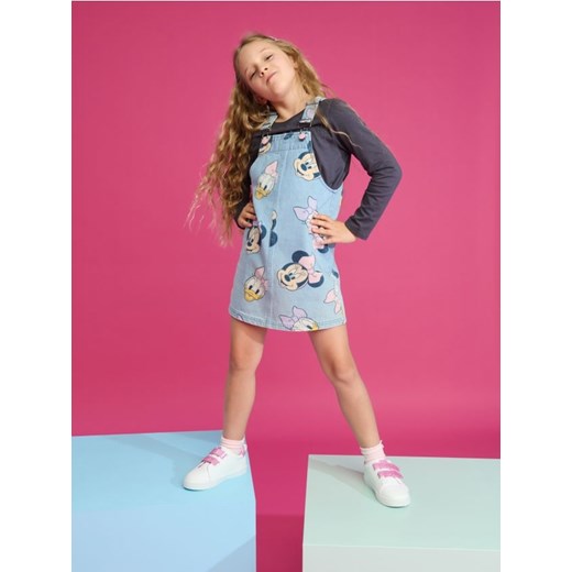 Sinsay - Jeansowa sukienka na szelkach Myszka Minnie - niebieski ze sklepu Sinsay w kategorii Sukienki dziewczęce - zdjęcie 175689669