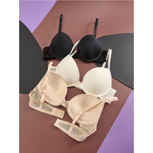 Sinsay - Biustonosz push-up 3 pack - wielobarwny ze sklepu Sinsay w kategorii Biustonosze - zdjęcie 175689919