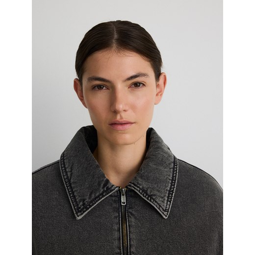 Reserved - Jeansowa kurtka z kołnierzykiem - szary Reserved M Reserved