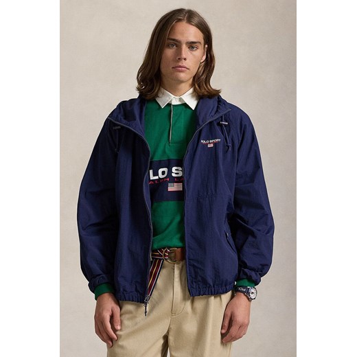 Polo Ralph Lauren kurtka przeciwdeszczowa męska kolor granatowy przejściowa 710961162 ze sklepu ANSWEAR.com w kategorii Kurtki męskie - zdjęcie 175694626