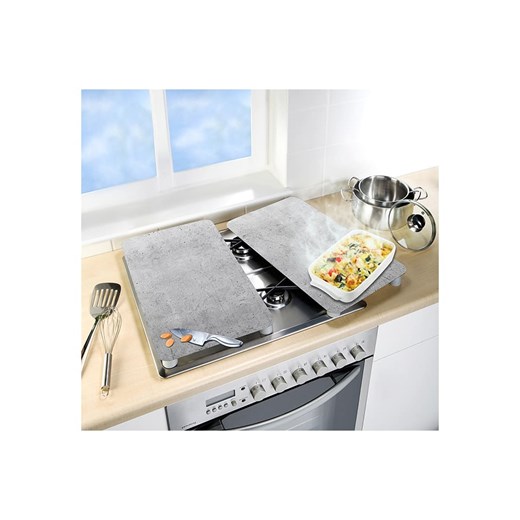 Wenko Płyty (2 szt.) &quot;Beton&quot; w kolorze szarym na kuchenkę - 30 x 52 cm Wenko onesize okazyjna cena Limango Polska