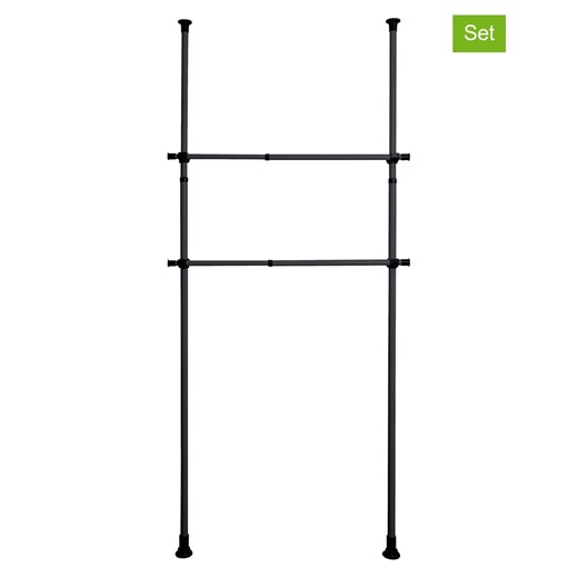 Wenko Drążki (2 szt.) &quot;Herkules&quot; w kolorze czarnym na ubrania - dł. 120 cm ze sklepu Limango Polska w kategorii Szafy - zdjęcie 175698618