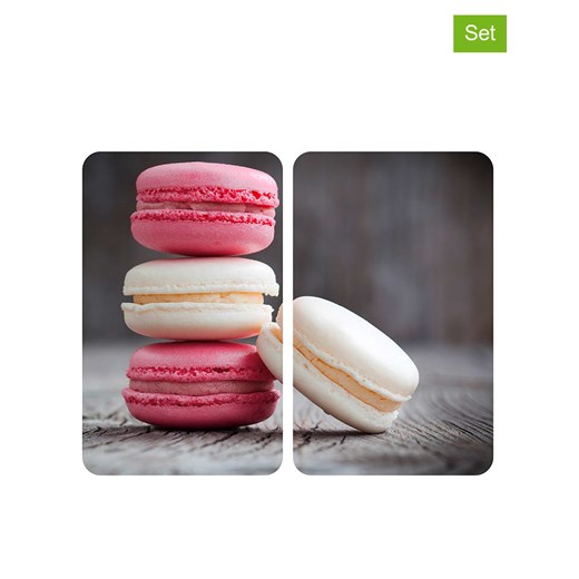 Wenko Płyty (2 szt.) &quot;Macarons&quot; w kolorze szaro-różowym na kuchenkę  - 30 x 52 cm ze sklepu Limango Polska w kategorii Akcesoria kuchenne - zdjęcie 175699425