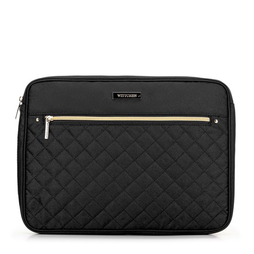Pokrowiec na laptopa 15'' pikowany na przodzie czarny ze sklepu WITTCHEN w kategorii Torby na laptopa - zdjęcie 175712719