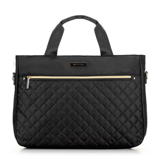 Torba na laptopa 14'' biznesowa z pikowaniem czarna ze sklepu WITTCHEN w kategorii Torby na laptopa - zdjęcie 175712745