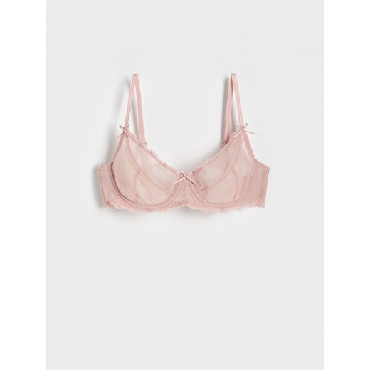 Reserved - Miękki biustonosz z fiszbiną - brudny róż Reserved 80D Reserved