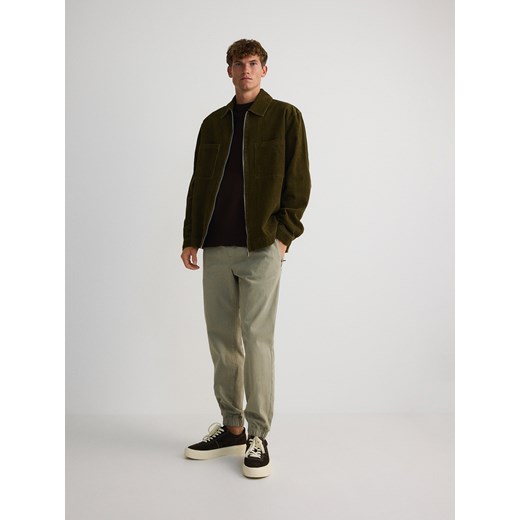 Reserved - Spodnie jogger slim - oliwkowy Reserved L Reserved