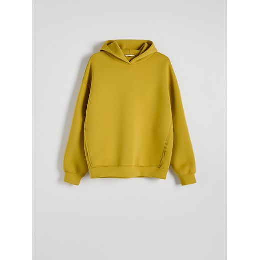 Reserved - Gładka bluza z kapturem - żółty Reserved M Reserved