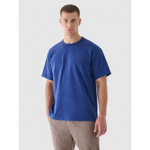 Męski t-shirt basic 4F 4FRAW24TTSHM2575 - niebieski ze sklepu Sportstylestory.com w kategorii T-shirty męskie - zdjęcie 175720387