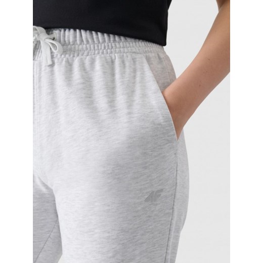 Damskie spodnie dresowe joggery 4F 4FWMM00TTROF1138 - szare ze sklepu Sportstylestory.com w kategorii Spodnie damskie - zdjęcie 175720485