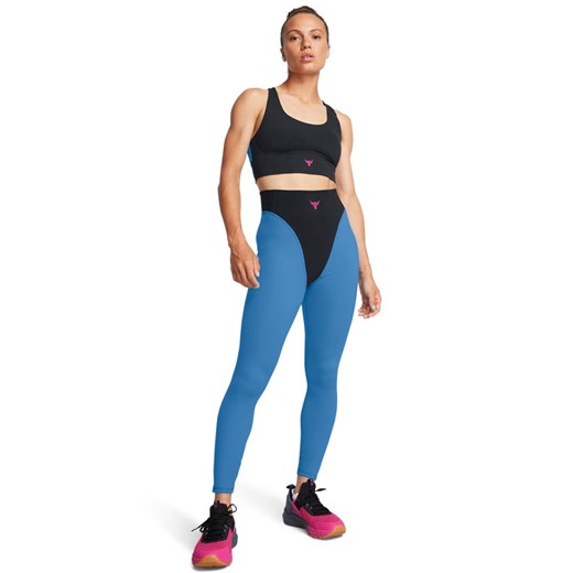 Damskie legginsy treningowe Under Armour Project Rock ProLet's Go Grind Ankle Leggings - niebieskie ze sklepu Sportstylestory.com w kategorii Spodnie damskie - zdjęcie 175720639