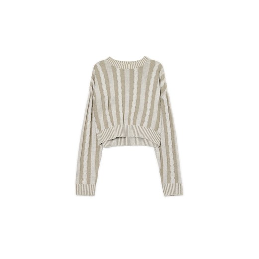 Cropp - Sweter ze strukturalnym wykończeniem - zielony ze sklepu Cropp w kategorii Swetry damskie - zdjęcie 175721795