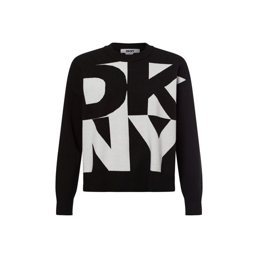 DKNY Sweter damski z dzianiny Kobiety Sztuczne włókno czarny wzorzysty ze sklepu vangraaf w kategorii Swetry damskie - zdjęcie 175723838
