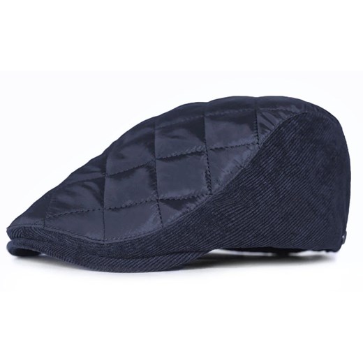 Jesienno Zimowy Kaszkiet Męski - Pikowanie - Pako Jeans - Granatowy CPAPJNSKASZKIET1202 ze sklepu JegoSzafa.pl w kategorii Kaszkiety męskie - zdjęcie 175724225