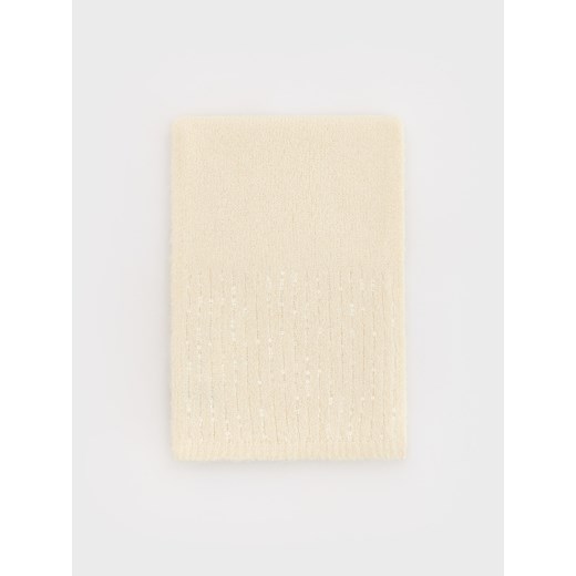 Reserved - Miękki szalik z cekinami - złamana biel Reserved ONE SIZE Reserved