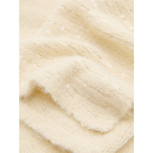 Reserved - Miękki szalik z cekinami - złamana biel Reserved ONE SIZE Reserved