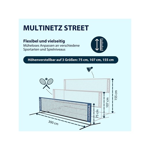Hudora Siatka w kolorze niebieskim do siatkówki lub badmintona - szer. 300 cm Hudora onesize Limango Polska okazja