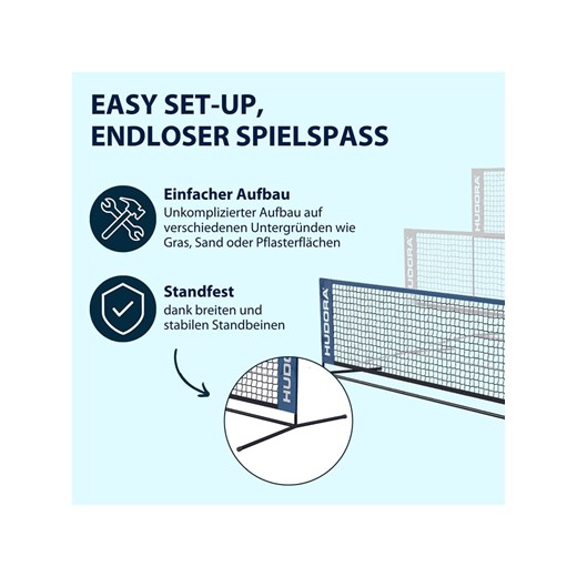 Hudora Siatka w kolorze niebieskim do siatkówki lub badmintona - szer. 300 cm Hudora onesize okazyjna cena Limango Polska