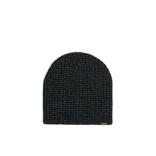 Cropp - Czapka beanie z drobnym nadrukiem - czarny ze sklepu Cropp w kategorii Czapki zimowe męskie - zdjęcie 175734776