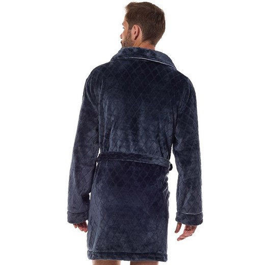 Krótki szlafrok męski 2454, Kolor grafitowy, Rozmiar 2XL, L&amp;L ze sklepu Primodo w kategorii Szlafroki męskie - zdjęcie 175746857