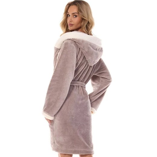 Krótki szlafrok damski z kapturem opal 2411 Lazy, Kolor opal, Rozmiar XL, L&amp;L ze sklepu Intymna w kategorii Szlafroki damskie - zdjęcie 175747457