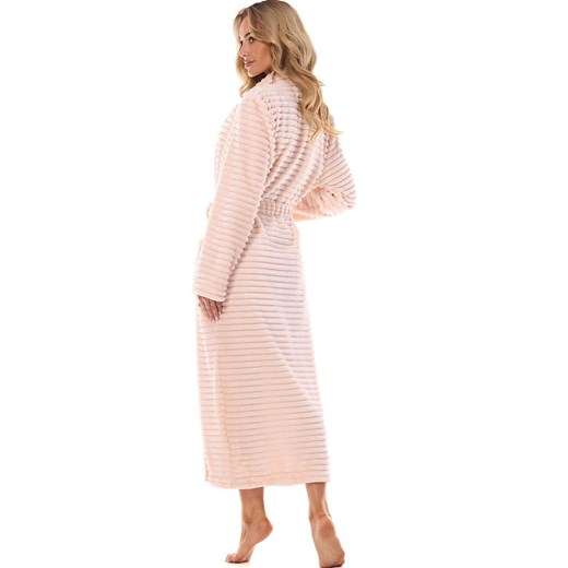 Długi szlafrok damski morelowy 2415 Ritta, Kolor morelowy, Rozmiar XL, L&amp;L ze sklepu Intymna w kategorii Szlafroki damskie - zdjęcie 175747469