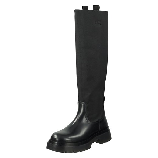 Kozaki damskie Gant Footwear casual z zamkiem z tkaniny czarne płaskie jesienne