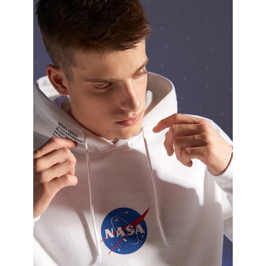 Cropp - Bluza NASA - biały Cropp S okazyjna cena Cropp